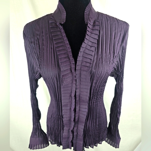 Worthington Tops - NWT Worthington Purple Accordian Style Women's Shirt Sz L
